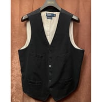 90s Polo by Ralph Lauren ウールコットンジレベスト ブラック Lサイズ