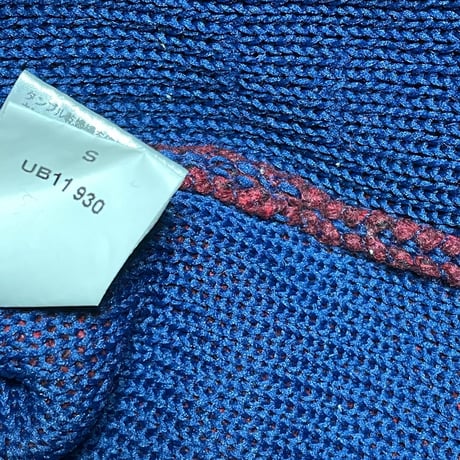 MADE IN ITALY製 UMIT BENAN ポロシャツ型セーター エンジ×ネイビー Sサイズ