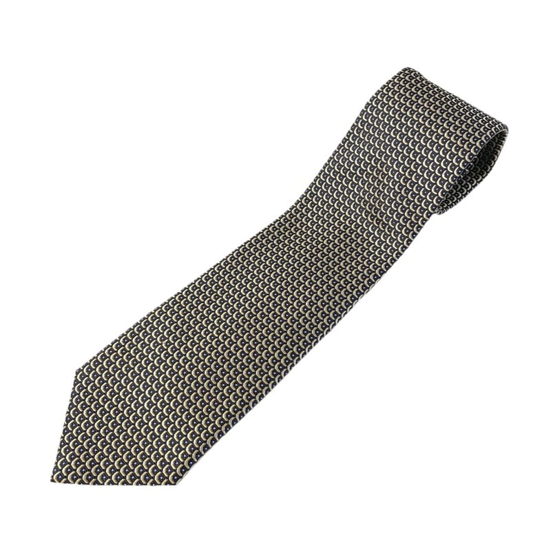 MADE IN ITALY製 Brioni HANDMADE ジャガード織り総柄シルクネクタイ