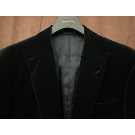 MADE IN ITALY製 RALPH LAUREN ベルベットテーラードジャケット ブラック 42Rサイズ