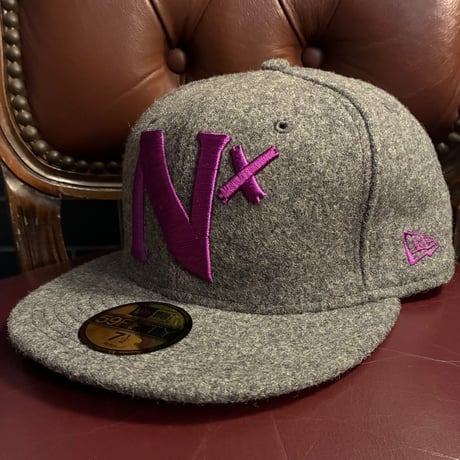 レア NEW ERA × NINE RULAZ コラボレーションモデル 59FIFTY ウール混ベースボールキャップ グレー 7-1/2 59.6cm