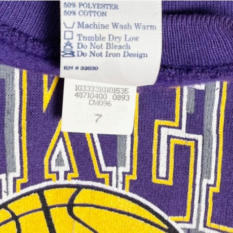 MADE IN USA製 LOS ANGELES LAKERS スウェットトレーナー ARTEXボディ パープル L/14-16サイズ