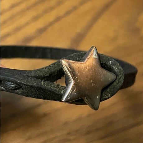 ★新品★ MADE IN ITALY製 TULSI STELLA ハンドメイドレザーブレスレット ブラック S/Mサイズ