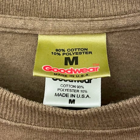 MADE IN USA製 Goodwear ポケット付き長袖カットソー ブラウン Mサイズ