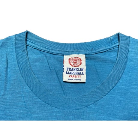 MADE IN ITALY製 FRANKLIN MARSHALL VARSITY リゾートプリントTシャツ ブルーグリーン Lサイズ