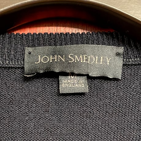 MADE IN ENGLAND製 JOHN SMEDLEY Vネックウールベスト ネイビー Mサイズ