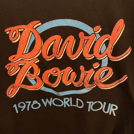 MADE IN UK製 David Bowie 1978 WORLD TOUR ロゴプリントTシャツ ブラック Mサイズ