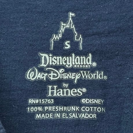 Disneyland RESORT WALT DiSney WORLD by Hanes ミッキーマウスプリントTシャツ ネイビー Sサイズ