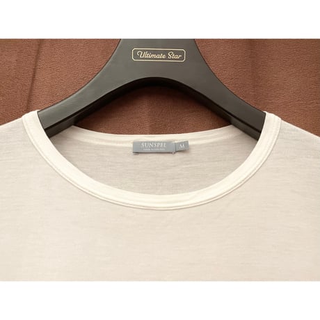 MADE IN ENGLAND製 SUNSPEL クルーネック長袖Tシャツ ホワイト Mサイズ