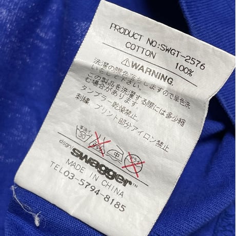 SWAGGER TKNYロゴプリント半袖Tシャツ ブルー Lサイズ