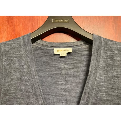 DIESEL コットンニットベスト ネイビー Sサイズ