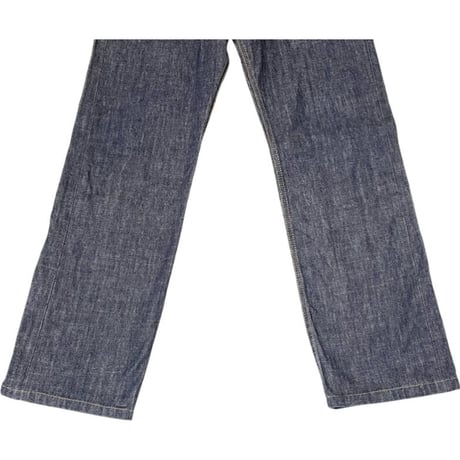【BARNEYS NEW YORK取り扱い】MADE IN ENGLAND製 STONEWOOD + BRYCE ENGLAND レザーコンビデニムパンツ インディゴ W30サイズ