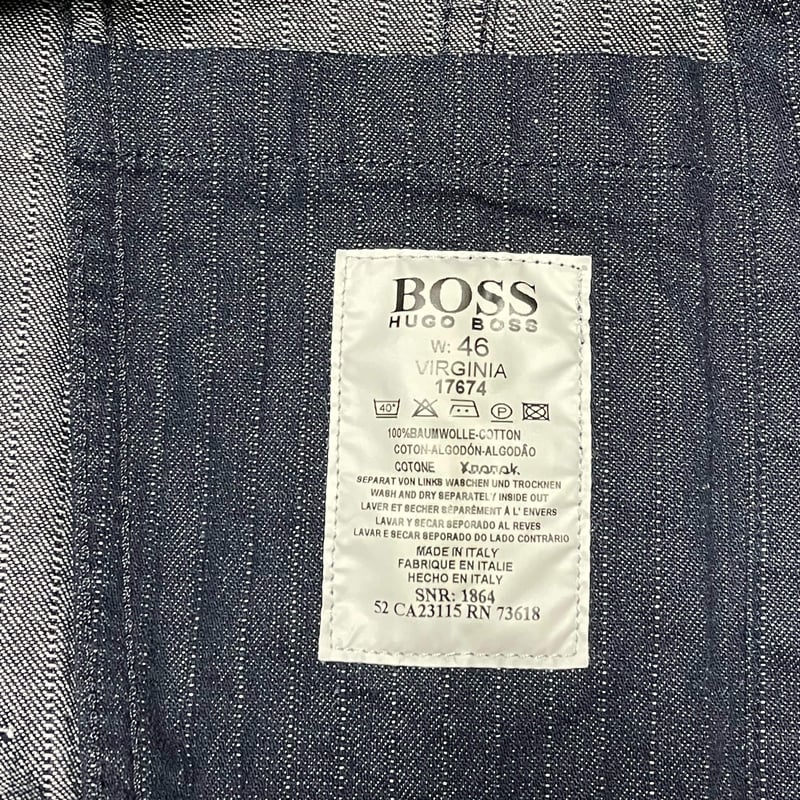 Gジャン　HUGO BOSS HUGO - Oversize-fit jacket in mid-blue distressed denim