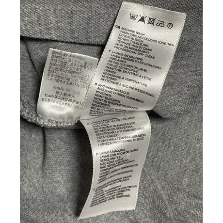 ▲訳あり商品▲ MADE IN ENGLAND製 FRED PERRY 襟ラインツートーンカラー半袖鹿の子ポロシャツ グレー×ホワイト 42/XLサイズ