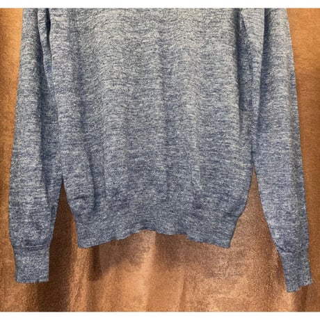 NANO UNIVERSE BELGIAN LINEN Vネックリネンセーター ブルーグレー Mサイズ