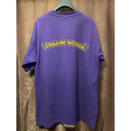 激レア MADE IN USA製 Chrome Hearts ポケット付きロゴプリントTシャツ パープル XLサイズ