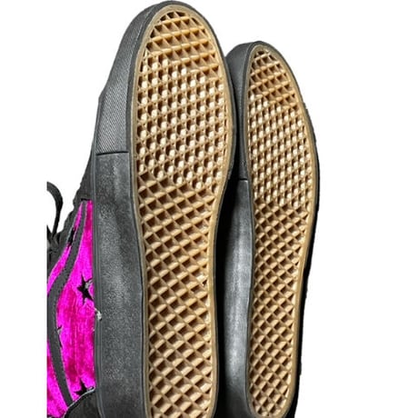 箱付き Supreme 2013 Fall/Winter Collection SUPREME×VANS SK8-HI PRO ベルベットハイカットスニーカー ブラック×ピンク US10/28cm