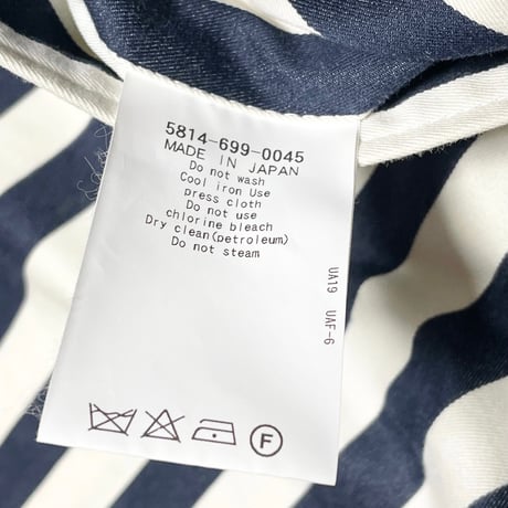 MADE IN JAPAN製 BOW & ARROWS UNITED ARROWS ストライプ柄コットンスラックス ネイビー×ホワイト 44サイズ