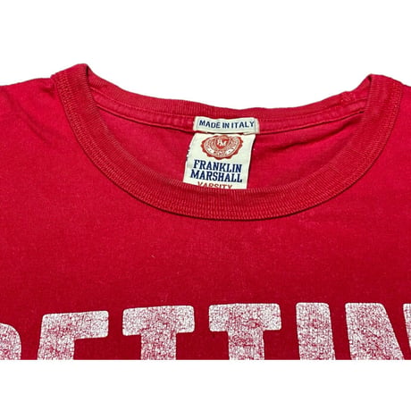 MADE IN ITALY製 FRANKLIN MARSHALL VARSITY 半袖Tシャツ レッド Mサイズ