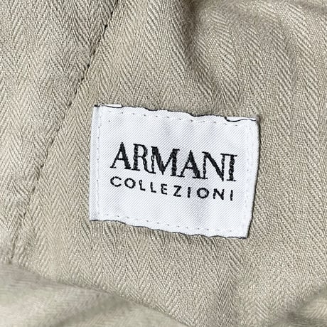 MADE IN ROMANIA製 ARMANI COLLEZIONI ヘリンボーン柄ベロアスラックス ブラウン 48サイズ