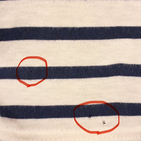 ▲訳あり商品▲ MADE IN FRANCE製 SAINT JAMES ボーダー柄 半袖Tシャツ ホワイト×ネイビー SMサイズ