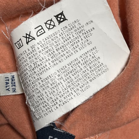 MADE IN ITALY製 ARMANI JEANS 半袖クルーネックTシャツ オレンジ Mサイズ