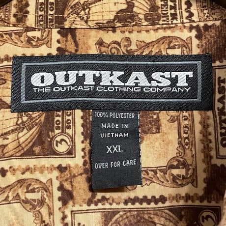 レア THE OUTKAST CLOTHING COMPANY 長袖総柄シャツ ブラウン XXLサイズ