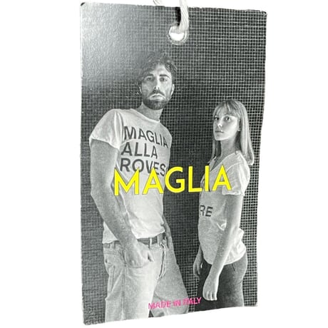 ★新品★ MADE IN ITALY製 MAGLIA 「MAGLIA BELLI FUORI」 ロゴプリントVネックTシャツ ホワイト