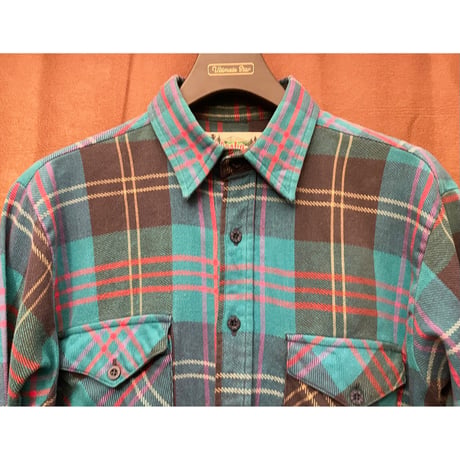 MADE IN PORTUGAL製 80s～90s LEVI'S Alaska 長袖チェック柄フランネルシャツ マルチカラー Mサイズ