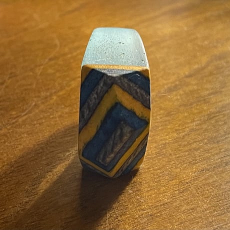 ★新品★ HANDMADE IN ITALY製 SIMONE FRABBONI リサイクルスケートボード菱形リング イエロー×クリアブルー