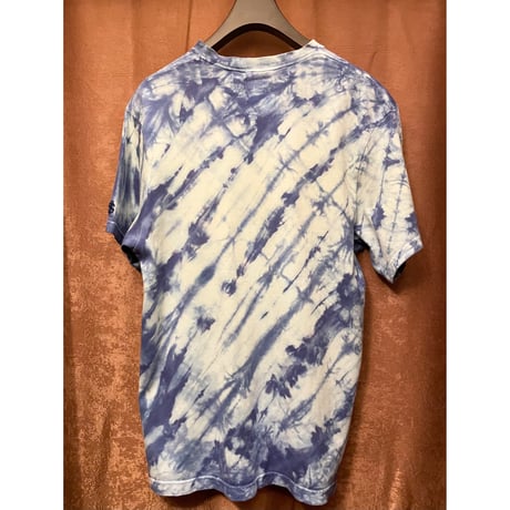 MADE IN JAPAN製 SWAGGER タイダイ染めVネックTシャツ ブルー×ホワイト Lサイズ