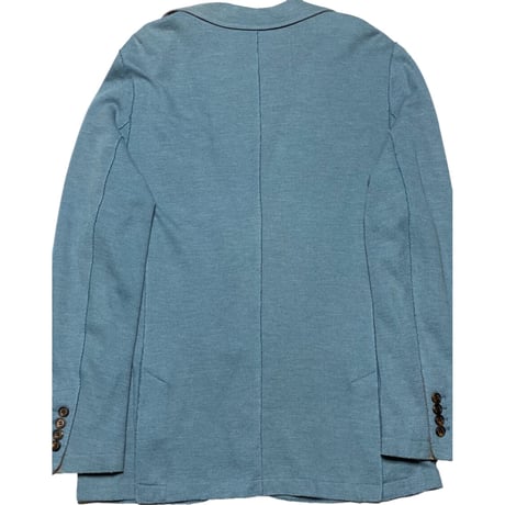 【BARNEYS NEWYORK取り扱い】MADE IN ITALY製 eleventy ニットテーラードジャケット グレイッシュブルー 52サイズ