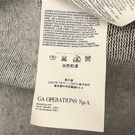 ARMANI JEANS コットンニットベスト チャコールグレー Sサイズ