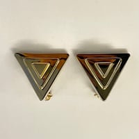 ピラミッド型ゴールドイヤリングセット ゴールド