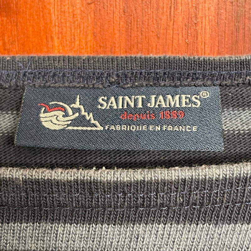 MADE IN FRANCE製 SAINT JAMES ボーダー柄バスクシャツ ネイビー MADE IN FRANCE製 SAINT JAMES ボーダー柄バスクシャツ ネイビー