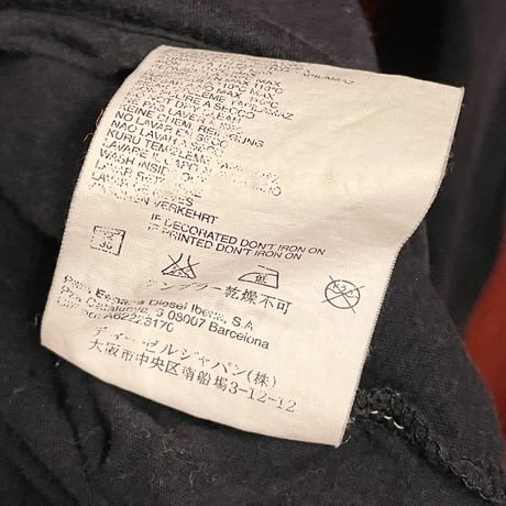DIESEL 長袖ヘンリーネックTシャツ ブラック Mサイズ