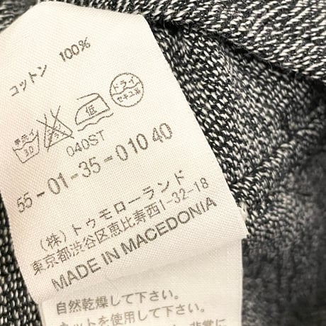 【TOMORROWLAND取り扱い】Sidian,Ersatz & Vanes 長袖切り替えタックアウトシャツ ネイビー×ブラック×グレー S/38-15サイズ