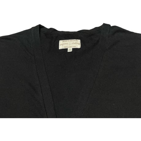 MADE IN BELGIUM製 pyjama clothing 長袖コットンカーディガン ブラック Sサイズ