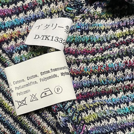 MADE IN ITALY製 MISSONI SPORT Vネックセーター マルチカラー 48サイズ