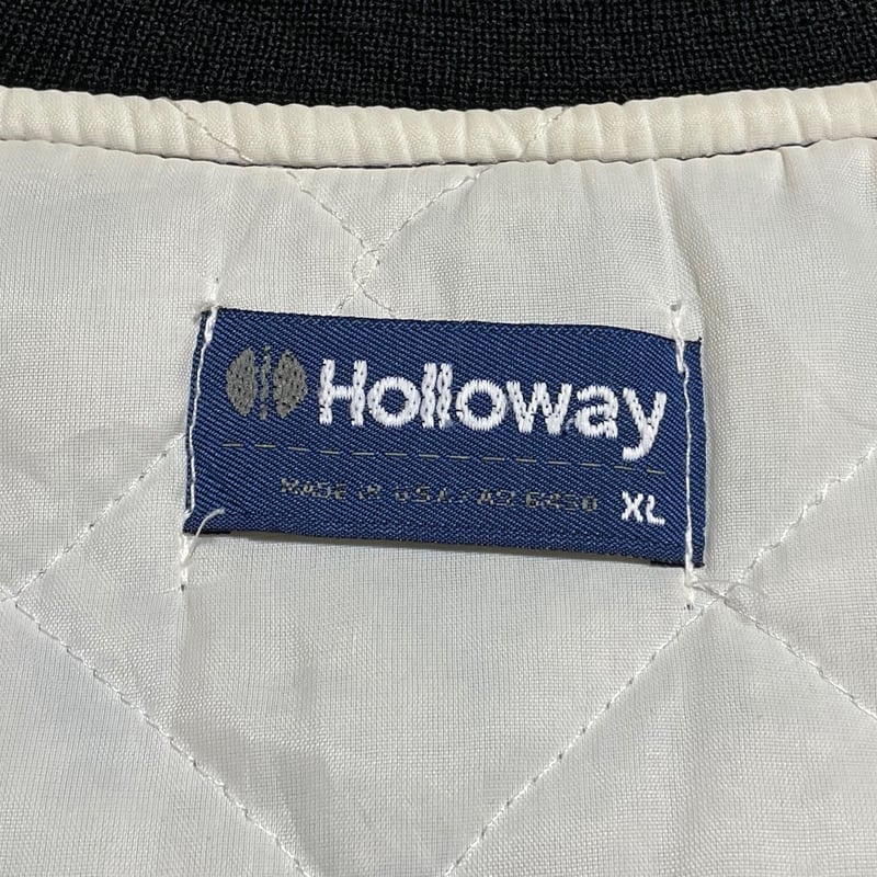 Holloway Chicago スタジャン XL ブラック MADE IN USA製 Holloway 襟付きナイロンスタジャン ブラック XL