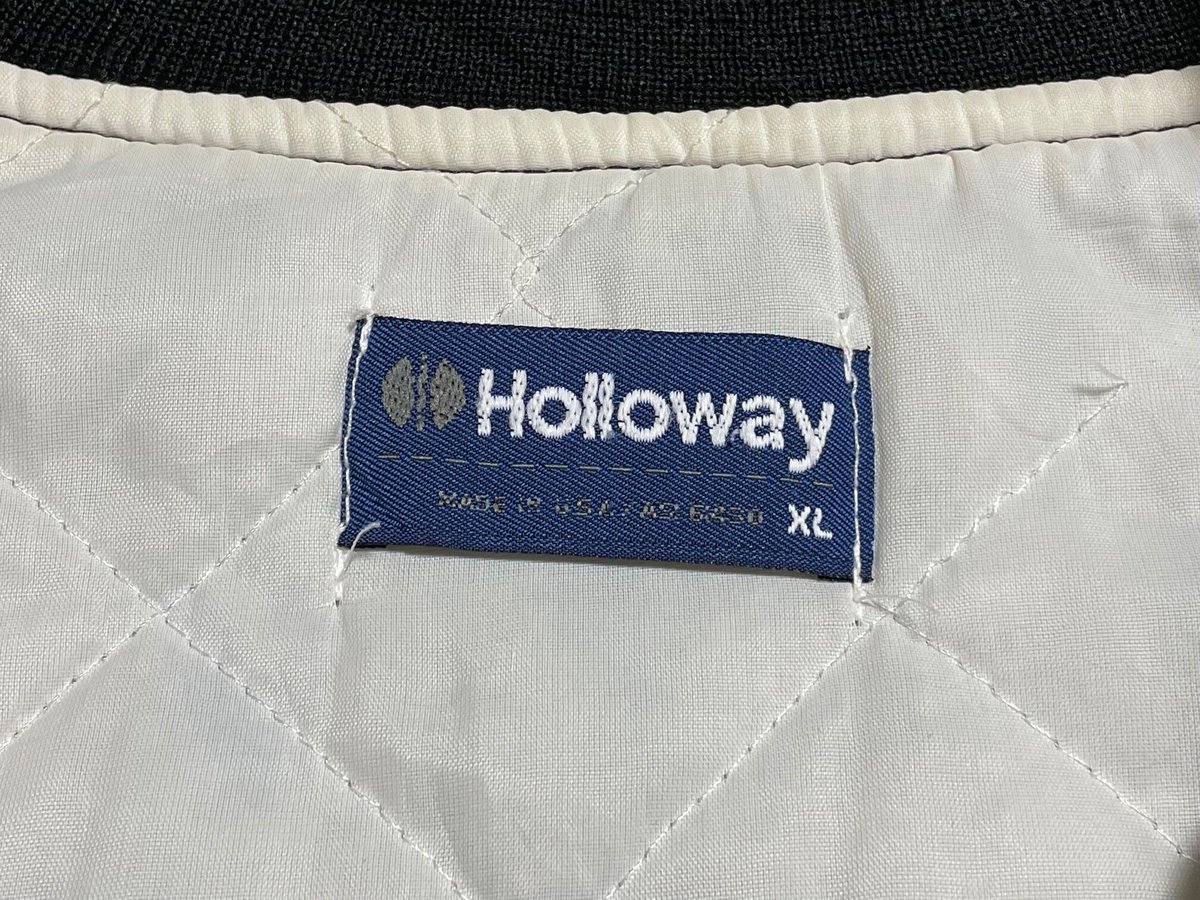 Holloway Chicago スタジャン XL ブラック MADE IN USA製 Holloway 襟付きナイロンスタジャン ブラック XL