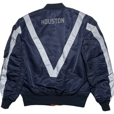 HOUSTON リフレクターテープ付きMA-1ジャケット ネイビー