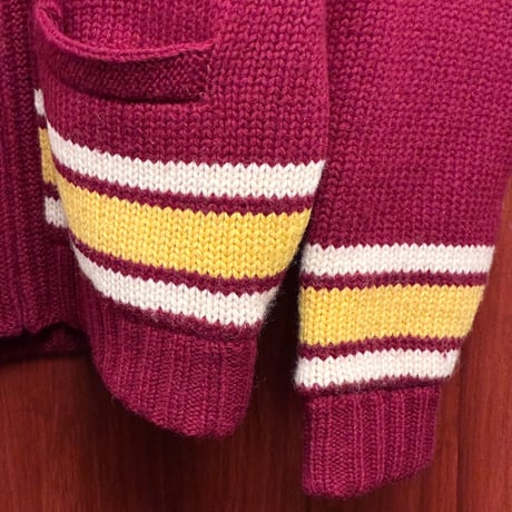レア MADE IN KOREA製 90s EAST POINT × NFL WASHINGTON REDSKINS 裏ボア フルジップニットジャケット ワイン Fサイズ