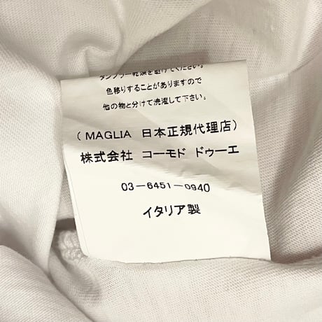 ★新品★ MADE IN ITALY製 MAGLIA 2024年SSモデル「APERITIVO」バックプリントクルーネックTシャツ ホワイト S～Lサイズ