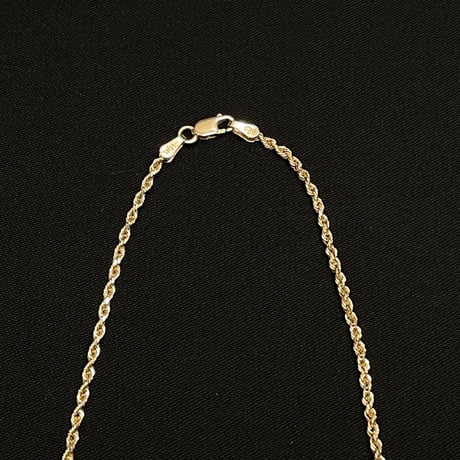 10金製 10Kイエローゴールド ロープチェーンネックレス ゴールド 幅2mm×46mm