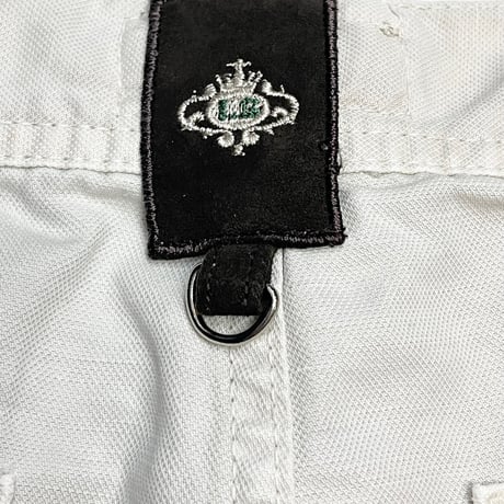 MADE IN ITALY製 LUIGI BORRELLI LUXURY VINTAGE コットンリネンカーゴハーフパンツ シルバーグレー 36サイズ