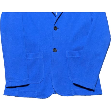 【BARNEYS NEWYORK 取り扱い】 MADE IN ITALY製 V86 コットンテーラードジャケット ブルー Sサイズ