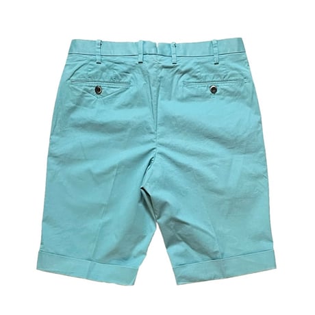タグ付き MADE IN JAPAN製 TOMORROWLAND PILGRIM コットンハーフパンツ ターコイズブルー 44サイズ