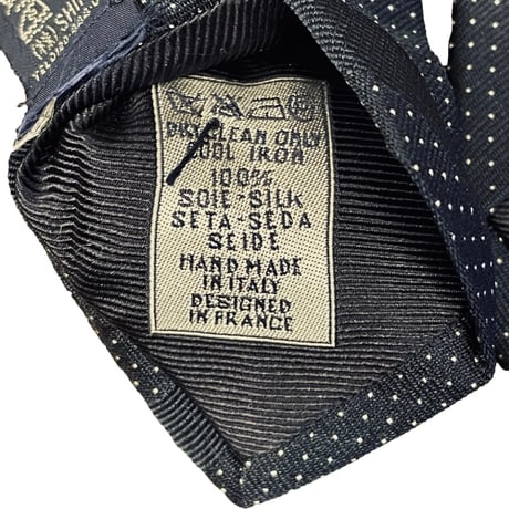 【SHIPS 取り扱い】 MADE IN ITALY製 BREUER for SHIPS HANDMADE レジメンタルドット柄シルクネクタイ ネイビー