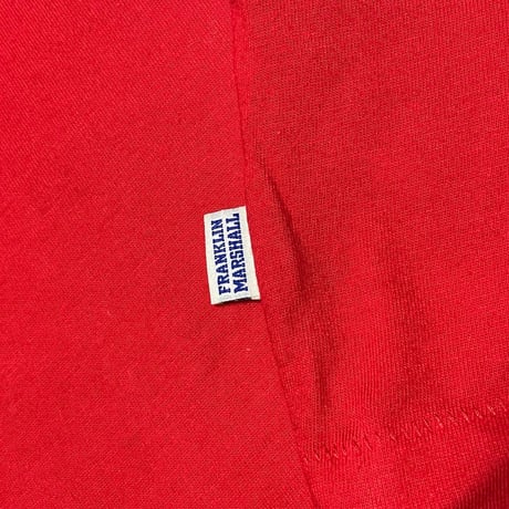 MADE IN ITALY製 FRANKLIN MARSHALL CAMPUS 半袖クルーネックプリントTシャツ レッド Sサイズ